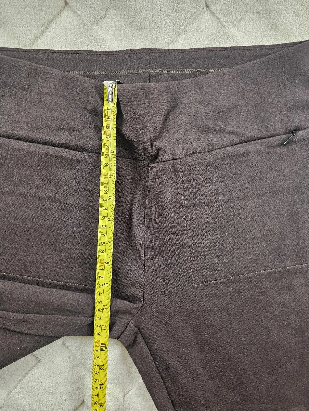 CAbi Zip Leggings Womens Medium in Dark Chocolate Stretchy